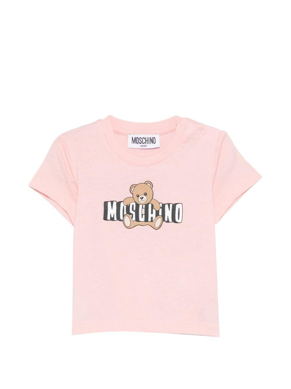 T-shirt rosa per neonata MUM04PLAA03 50209 Moschino Kids 