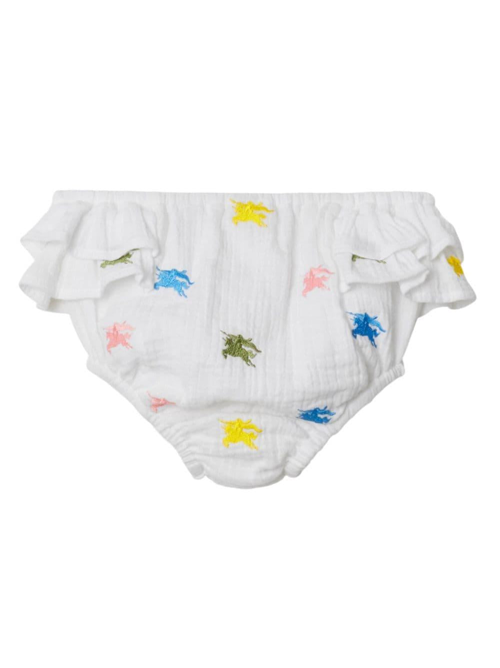 Abito bianco per neonata con logo 8078133 A5127 Burberry Kids 