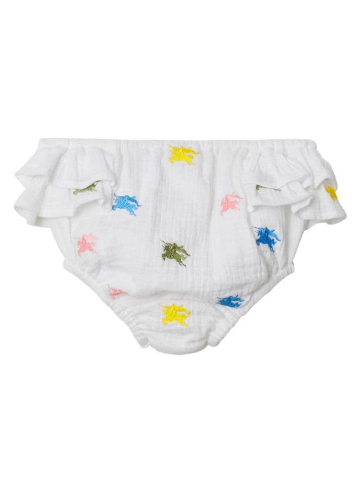 Abito bianco per neonata con logo 8078133 A5127 Burberry Kids 