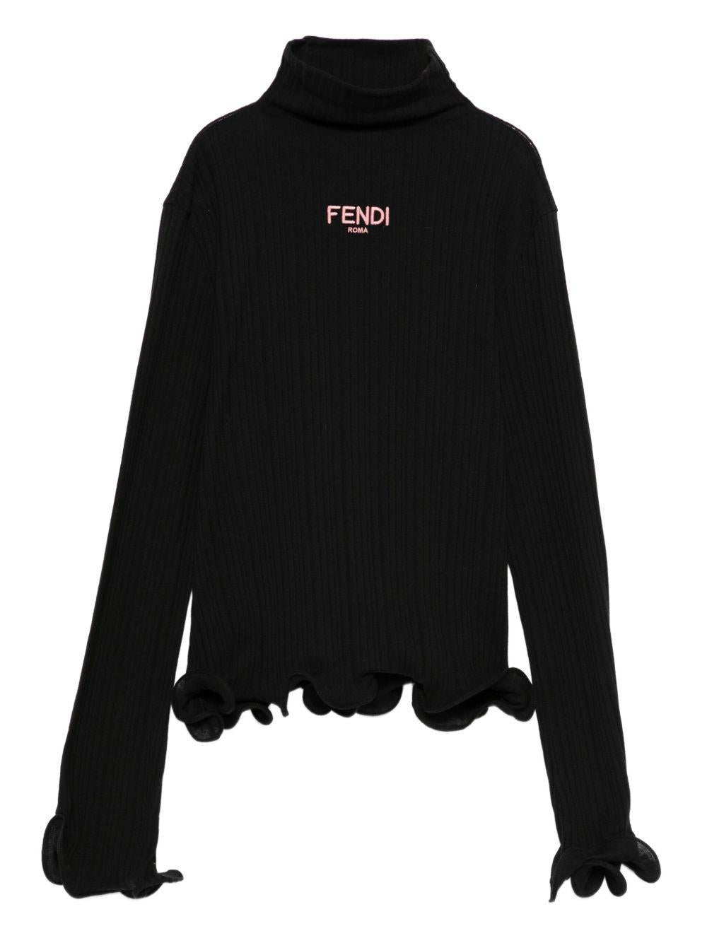 T-shirt nero per bambina JFI389AYMI F0GME Fendi Kids 