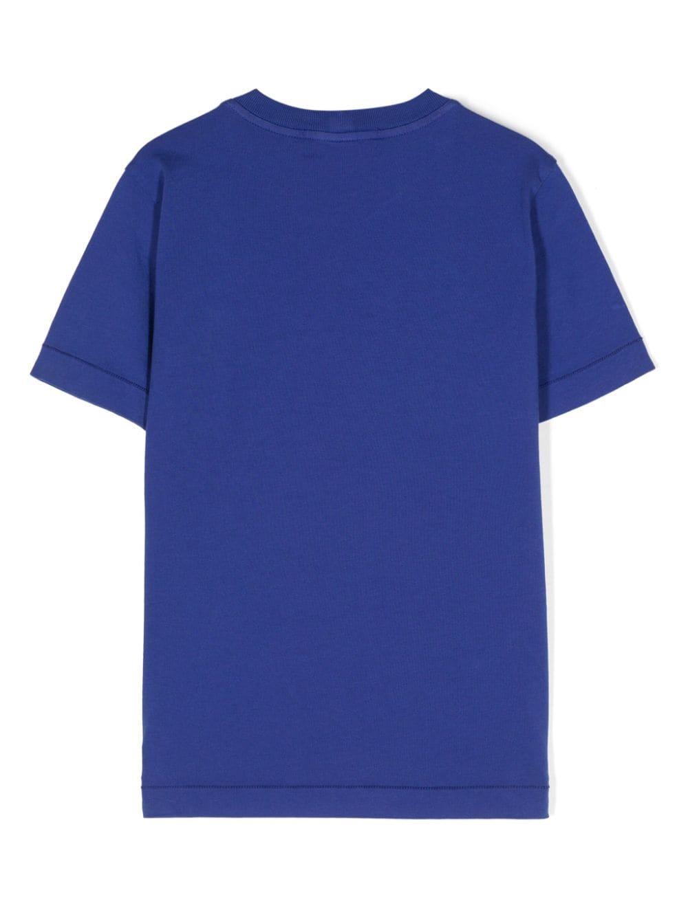 T-shirt per bambino in cotone bluette 811620147 V0022 Stone Island Kids 