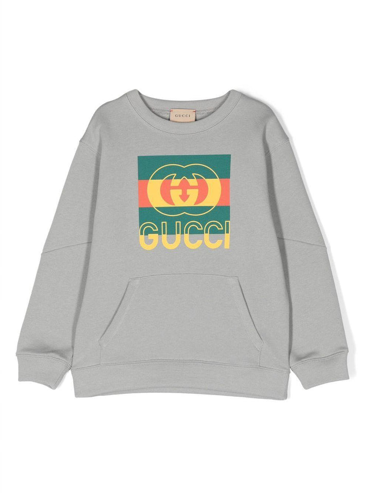 Gray sweatshirt for boys with logo