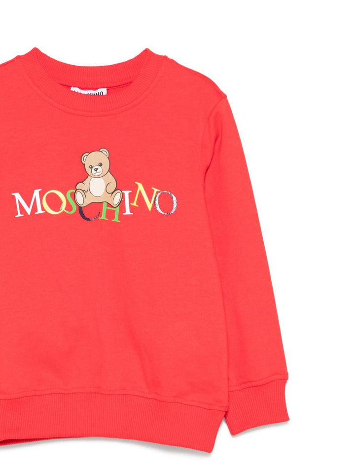 Felpa rossa per bambino HNF08VLCA60 50109 Moschino Kids 