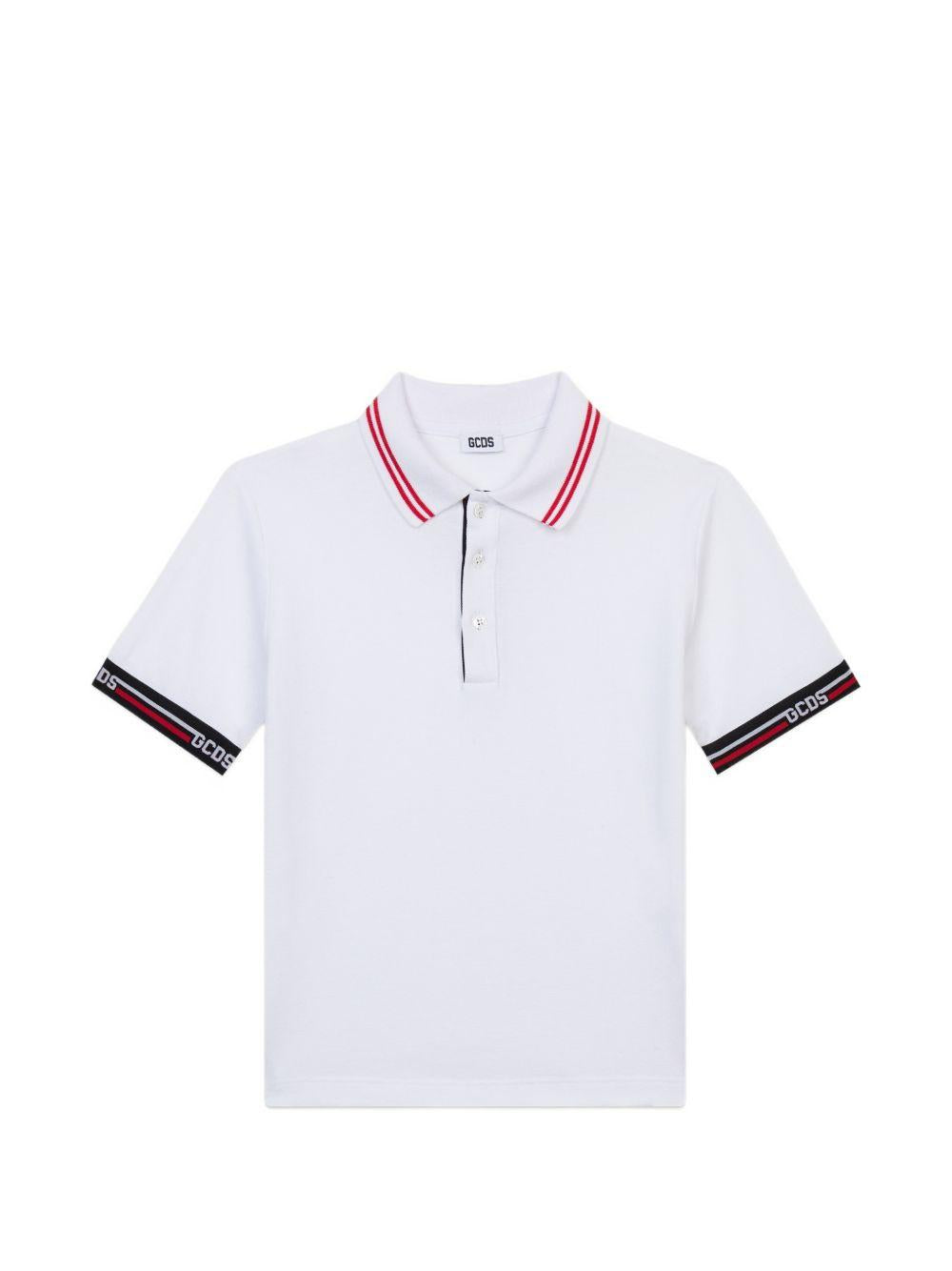 Polo bianca per bambino C1BJQD527T007 100B Gcds Kids 