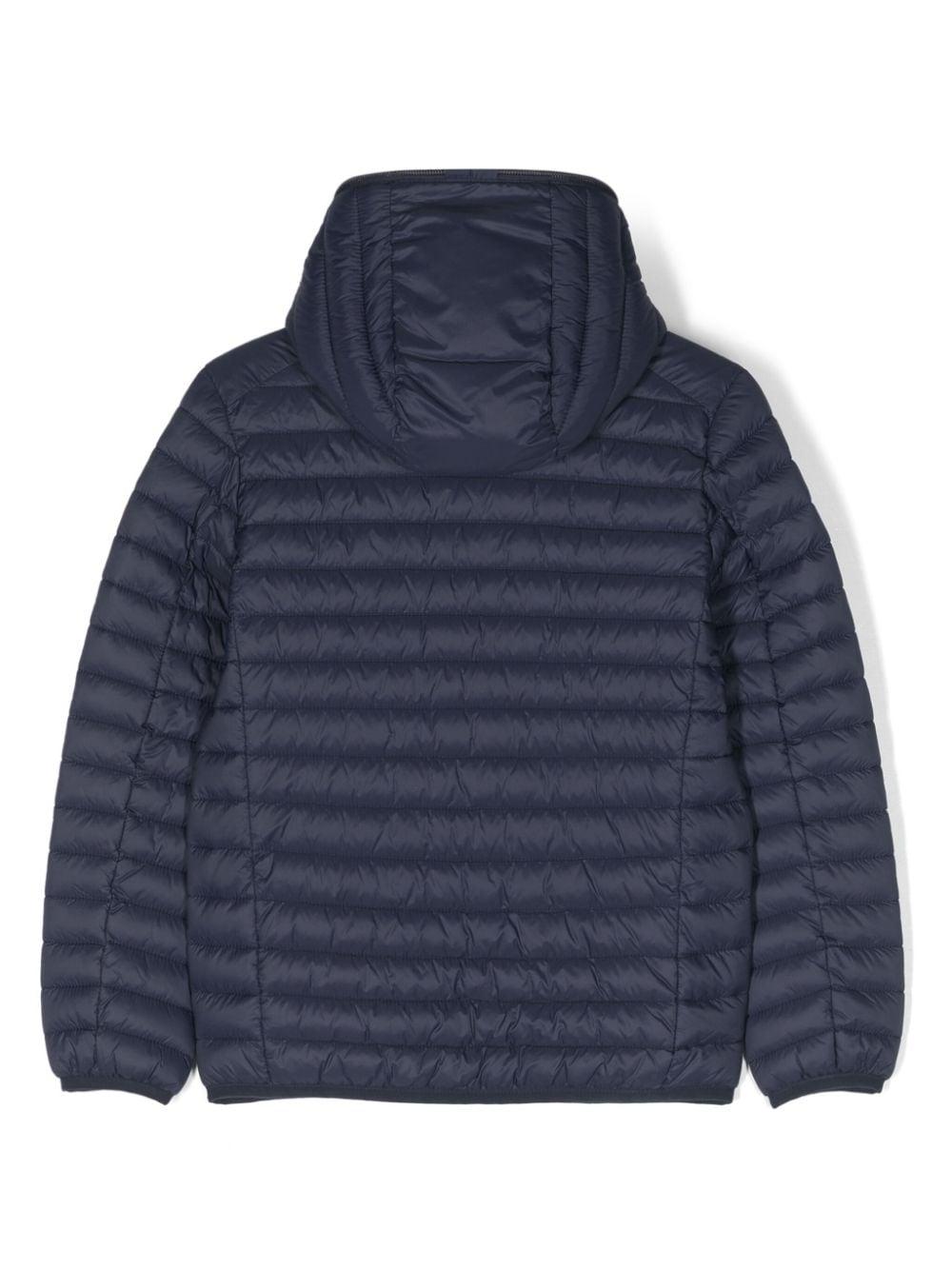 Giubbotto blu per bambino con logo J30650BGIGA18 90000 Save The Duck Kids 