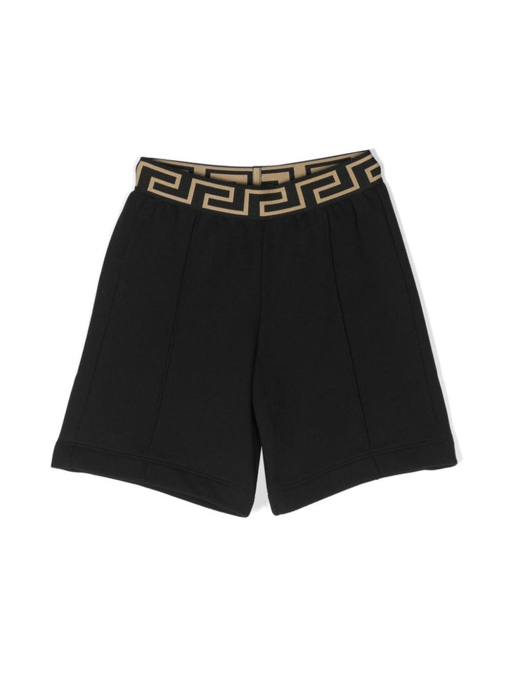Black Bermuda shorts for boys with logo
