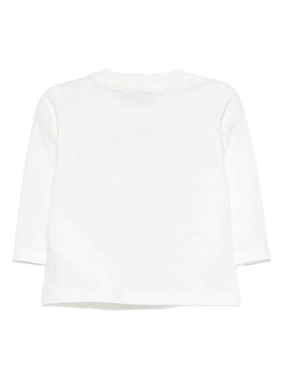T-shirt bianco per neonato MZO00RLAA10 10063 Moschino Kids 