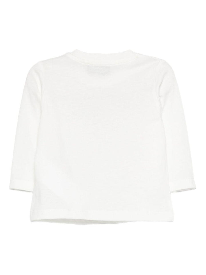 T-shirt bianco per neonato MZO00RLAA10 10063 Moschino Kids 