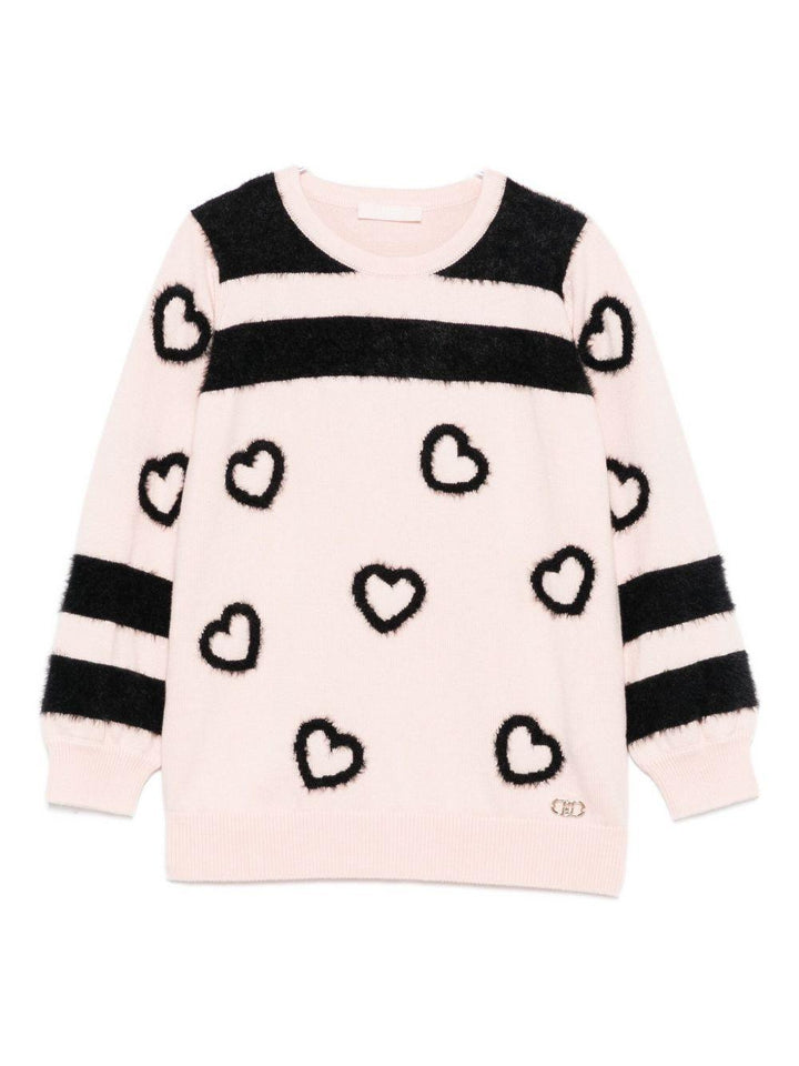 Maglione rosa chiaro per bambina KF5032MA07E M9687 Liu Jo 