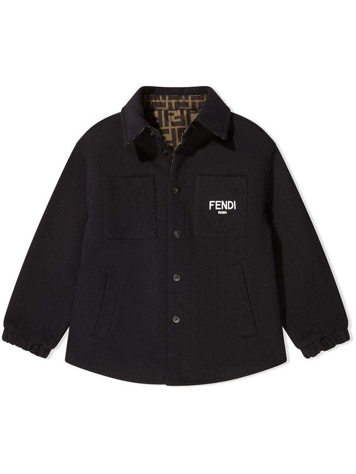 Giubbotto nero/marrone per bambino JUA129AJ2U F11FU Fendi Kids 