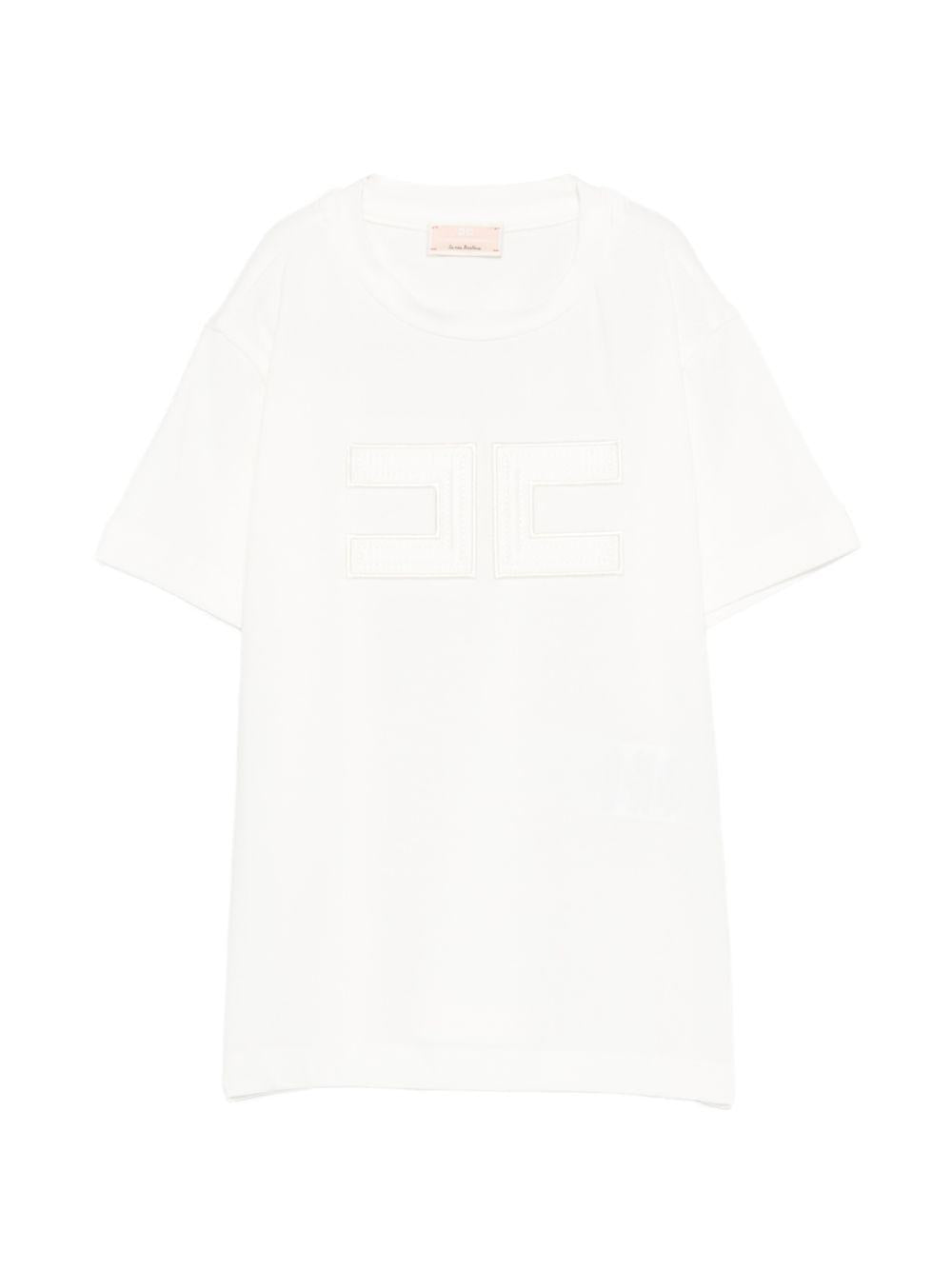T-shirt bianca per bambina EGTS1100JE006 0195 Elisabetta Franchi Kids 