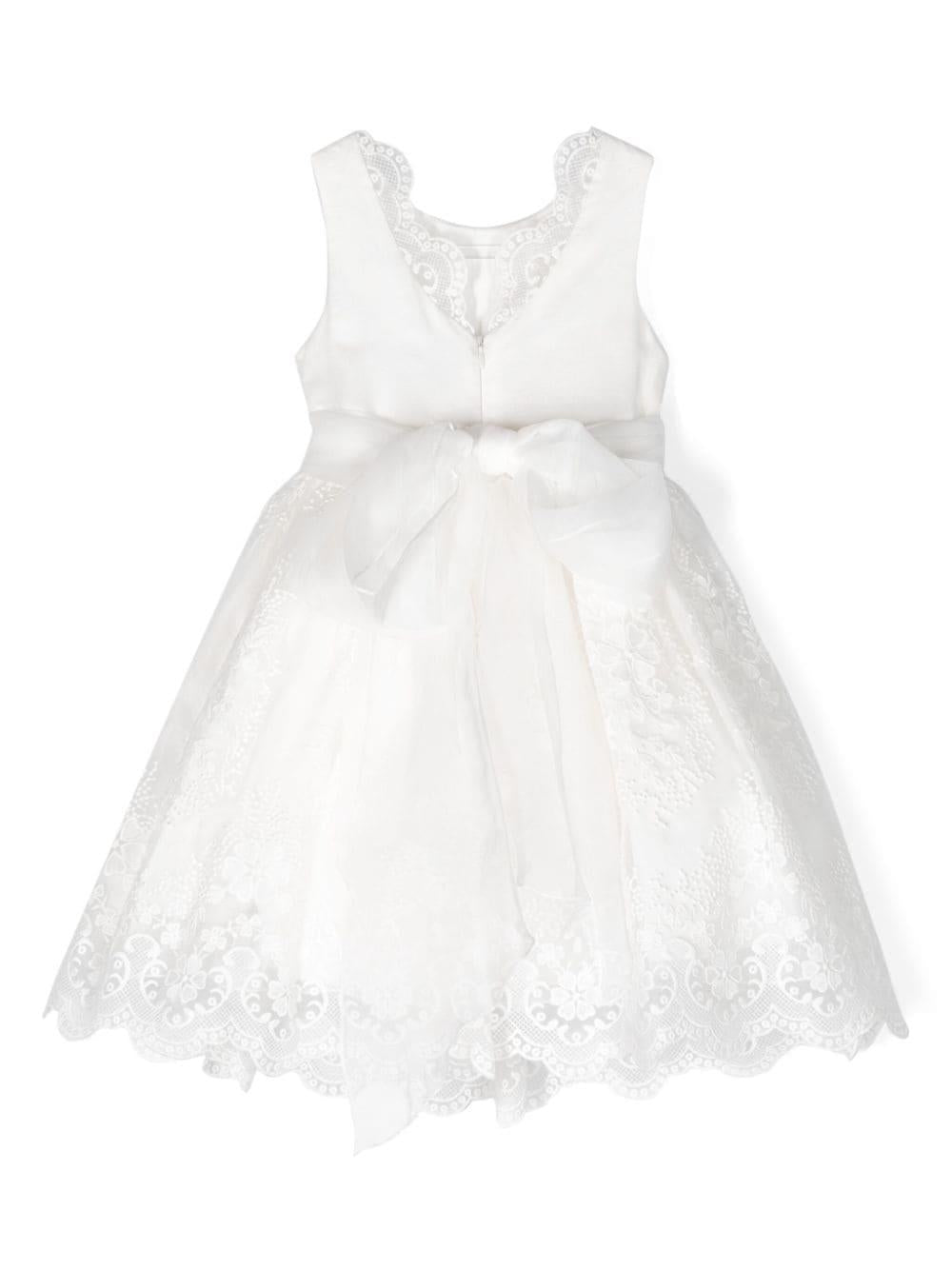 Abito bianco per bambina in tulle 5038 001 Abel & Lula 