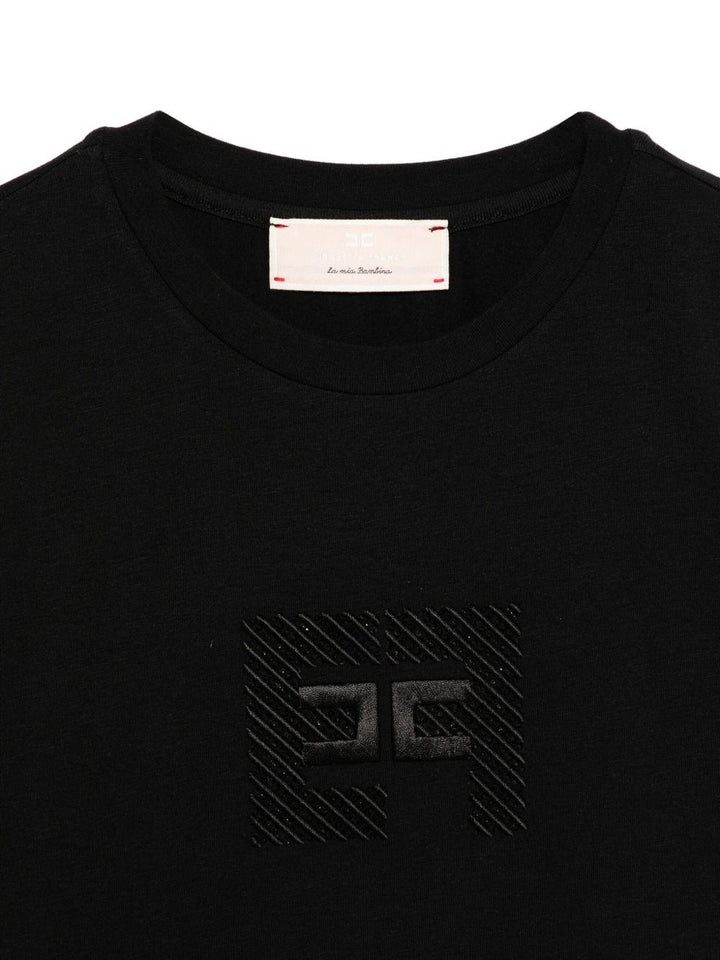 T-shirt nero per bambina EFTS2490JE006 N000 Elisabetta Franchi Kids 