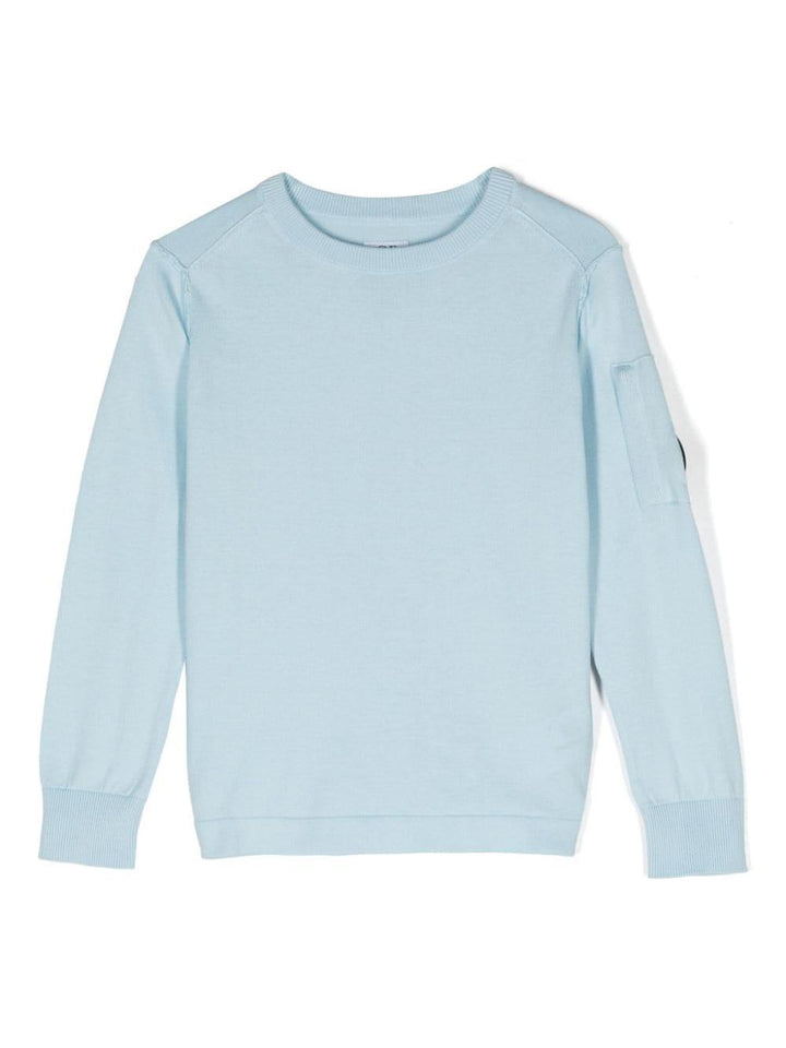 Felpa azzurra per bambino con logo