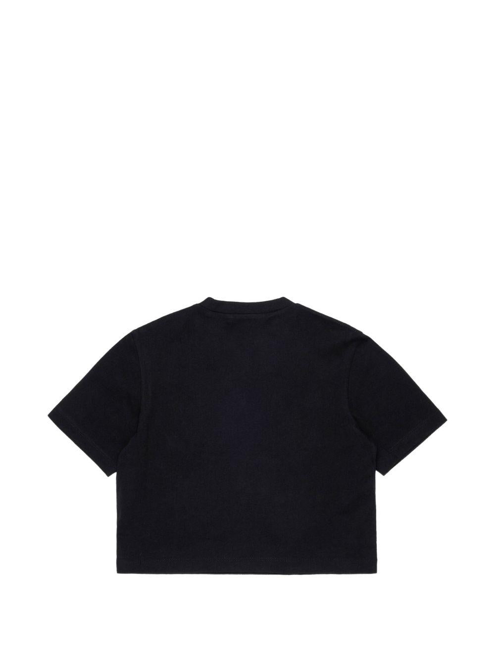 T-shirt nera per bambina M01968M00SG 0M900 Marni Kids 