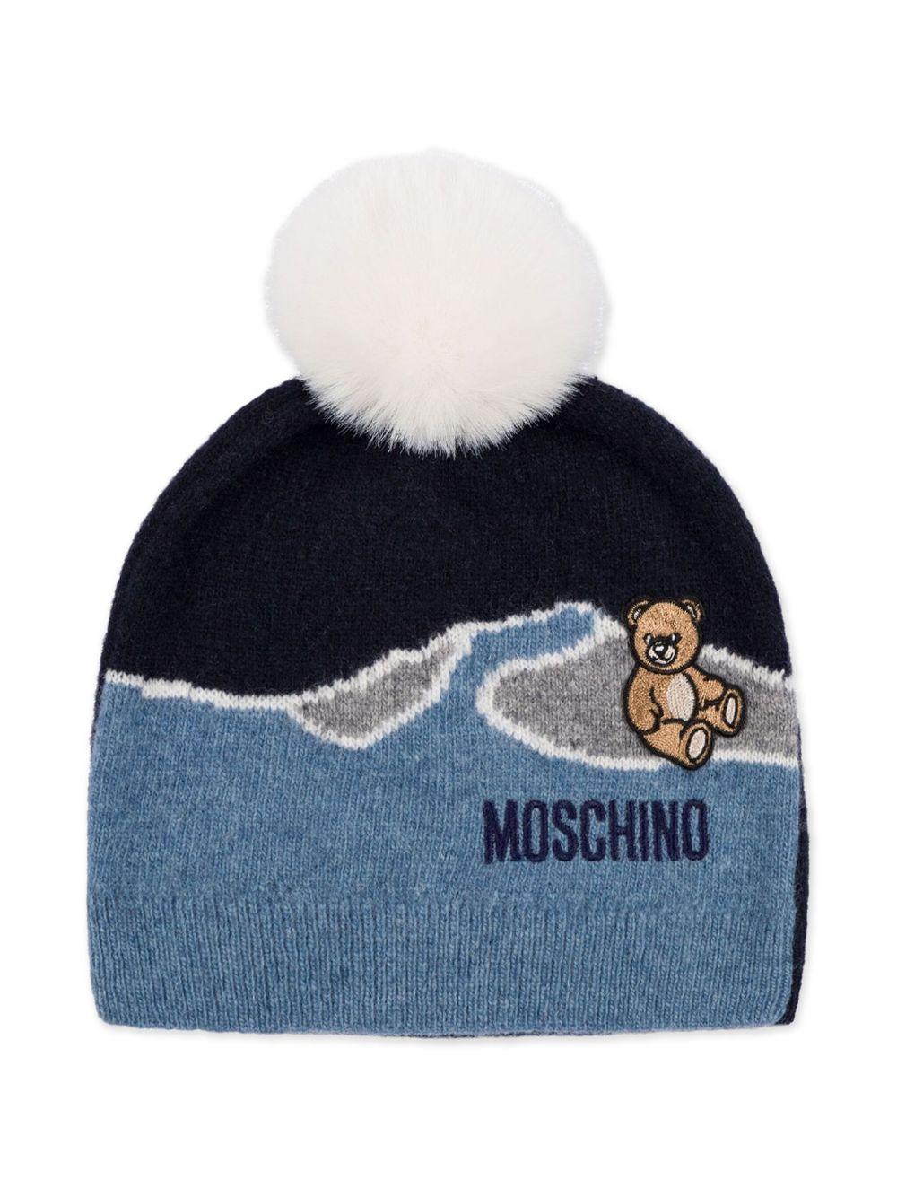 Cappello blu navy/azzurro per bambino MMX04WLHE80 40016 Moschino Kids 