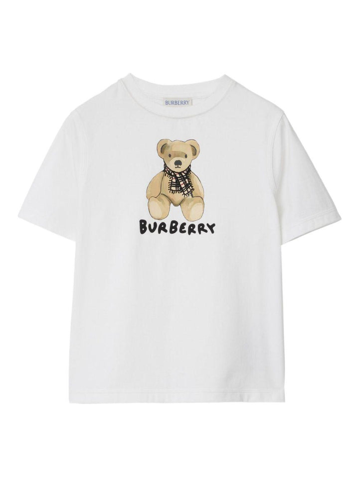 T-shirt bianca per bambino 8112389 A1464 Burberry Kids 