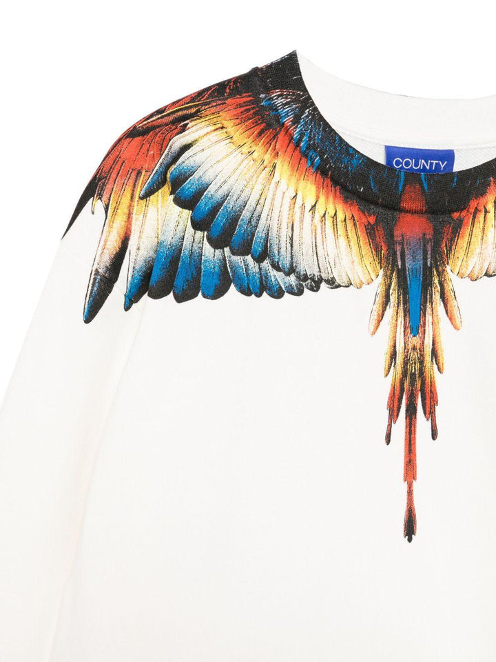 Felpa bianca sporco per bambino F5CMJBSW059 002 Marcelo Burlon Kids 