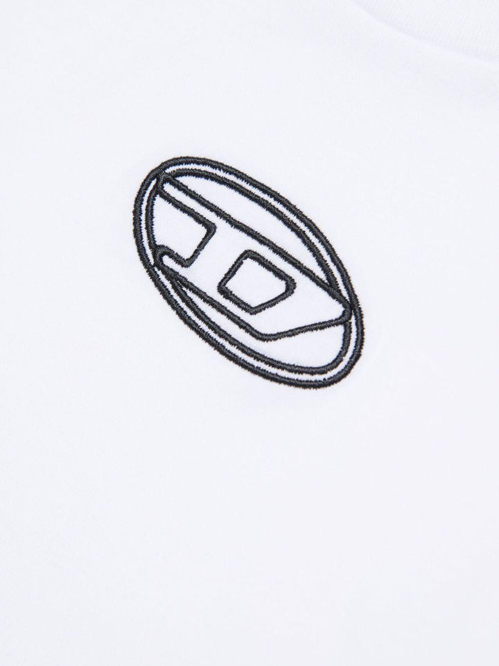 T-shirt bianca per bambina J0242800YI9 K100 Diesel Kids 