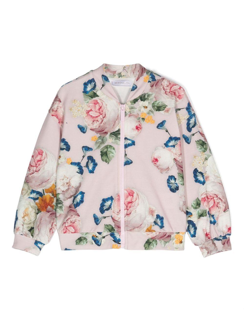 Giacca rosa/multicolore per bambina 19D8004002 6684 Monnalisa Kids 