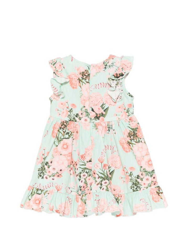 Abito verde/muticolor per neonata BGAB0350CAB07 D999 Miss Blumarine 