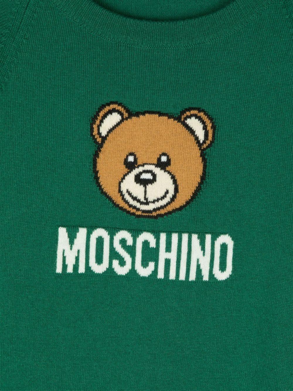 Green sweater for boys with logo
