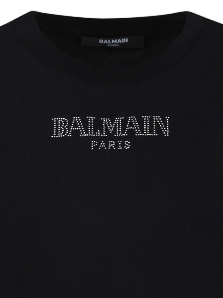 Black t-shirt for boys with logo
