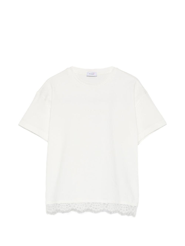 T-shirt bianca per bambina KFTS052CJE017 0065 Pinko Kids 