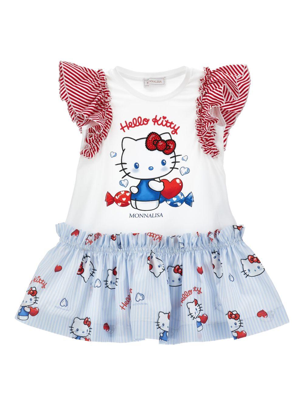 Abito multicolor "Hello Kitty" per bambina 11G9177201 0099 Monnalisa Kids 