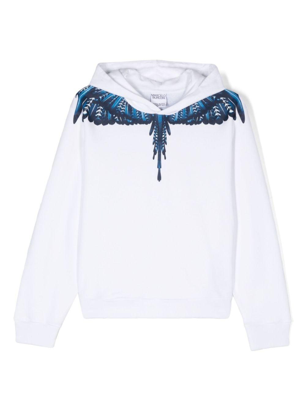 Felpa bianca per bambino CBBB001F24FLE002 0145 Marcelo Burlon Kids 