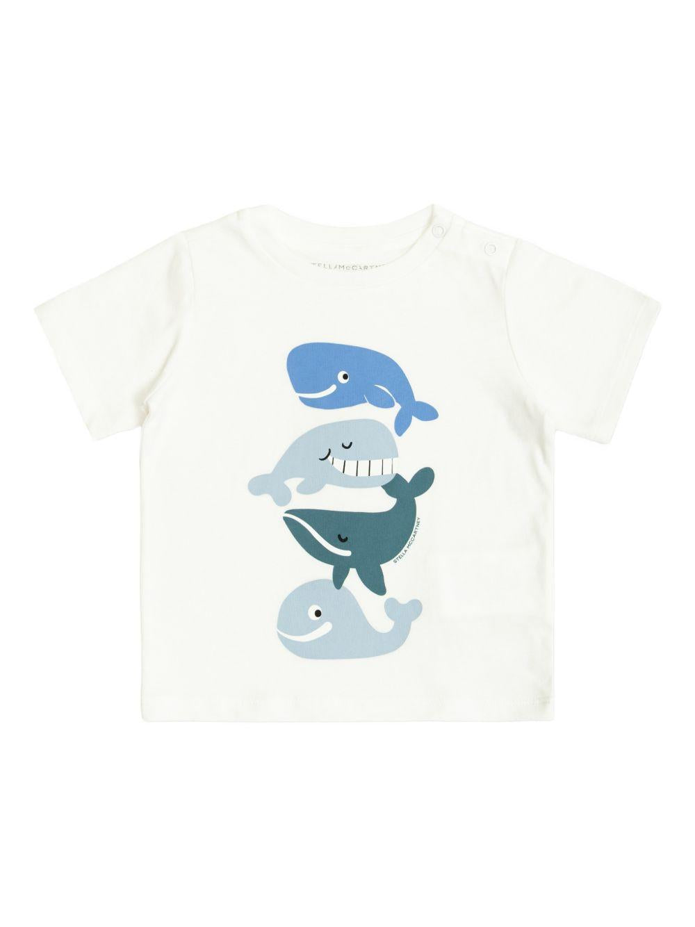 T-shirt bianca per neonato TY8570Z0434 100 Stella McCartney Kids 