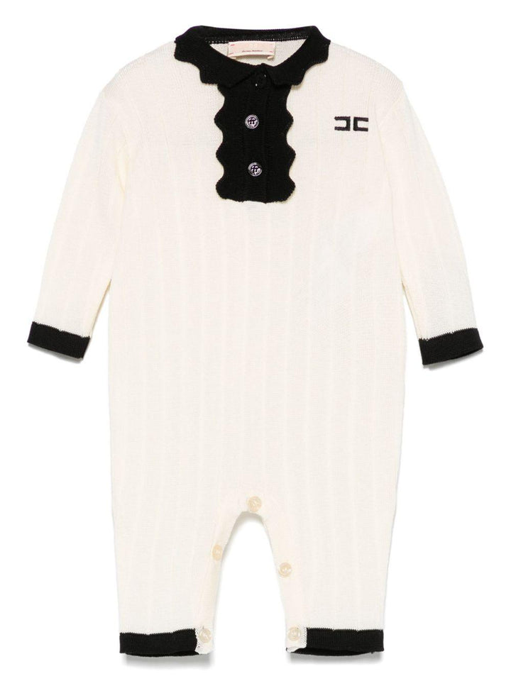 Tutina beige/nero per neonata