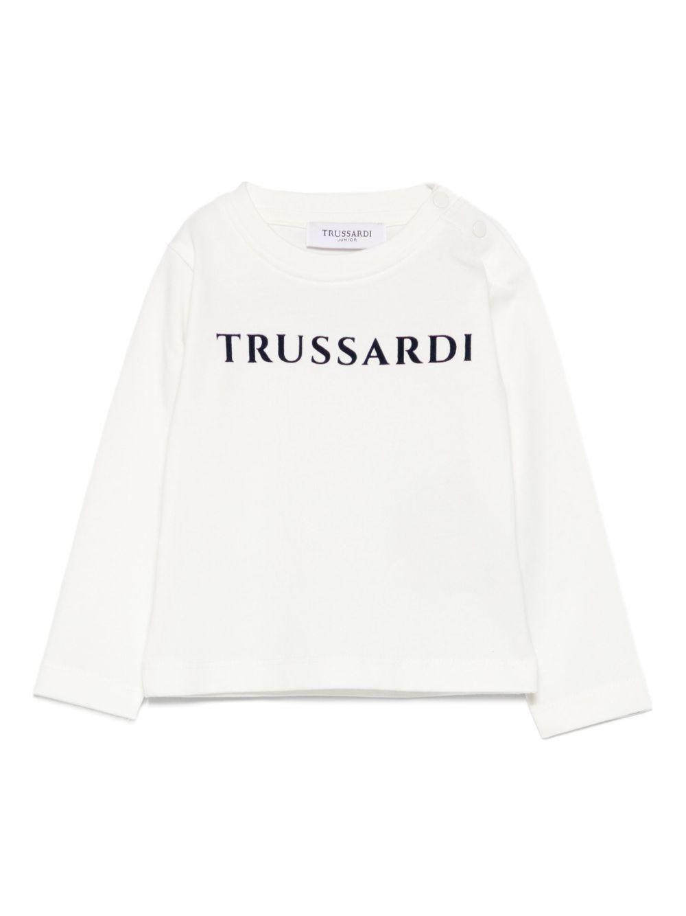 T-shirt bianca per neonato<BR/><BR/> TIA25017TS O-W Trussardi Kids 