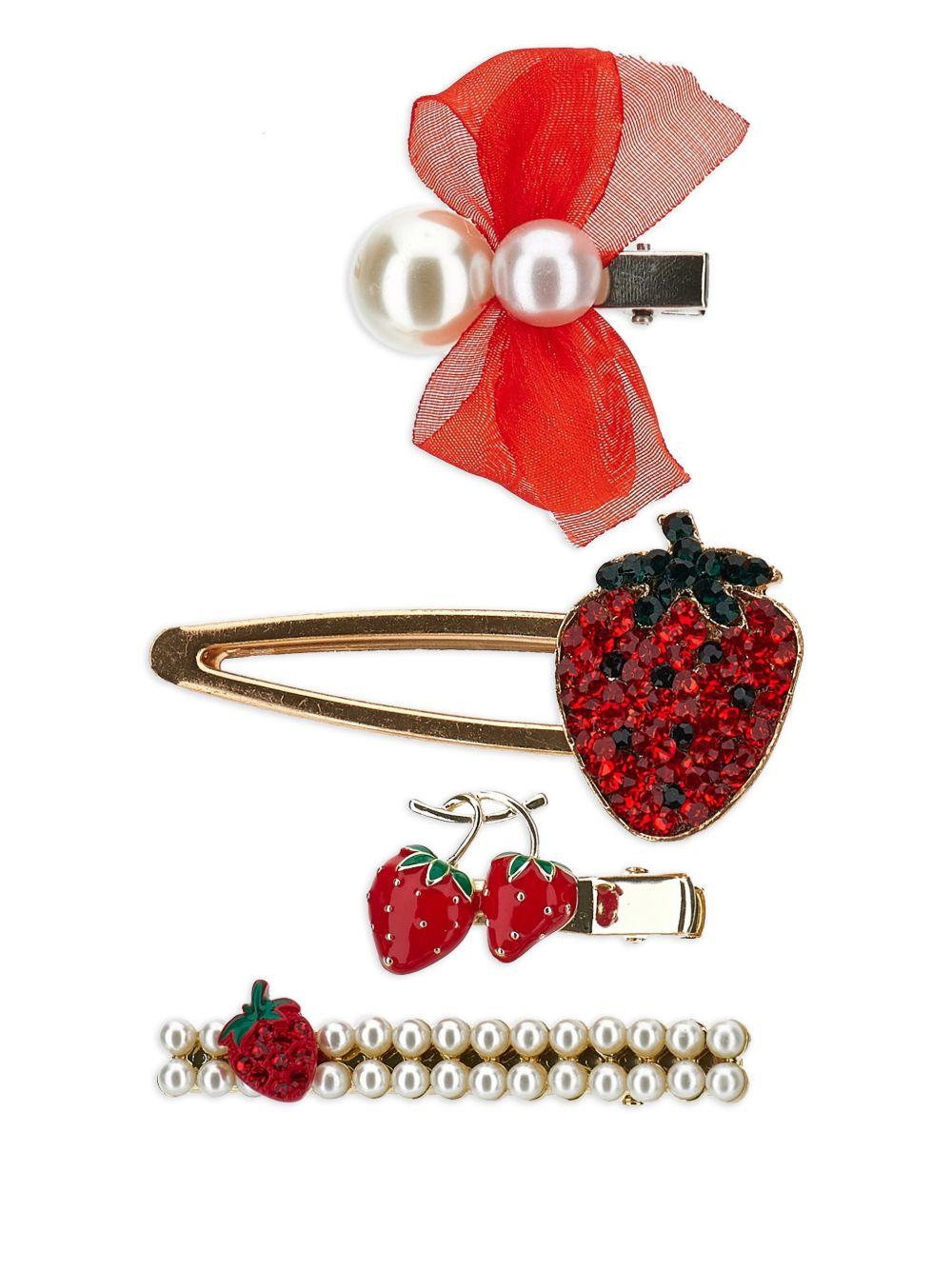 Kit di Fermagli rosso per neonata 39G0187759 0044 Monnalisa Kids 