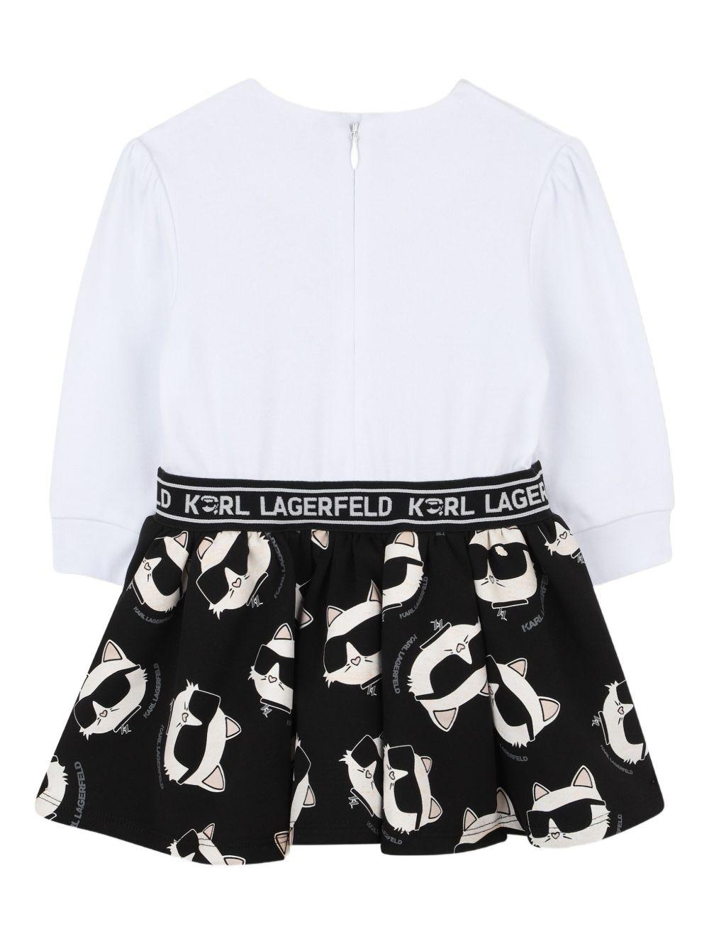 Abito nero/bianco per neonata Z30659 N50 Karl Lagerfeld Kids 