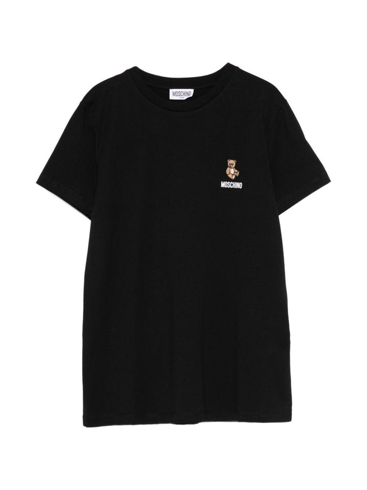 T-shirt nero per bambino HUM05TLAA02 60100 Moschino Kids 