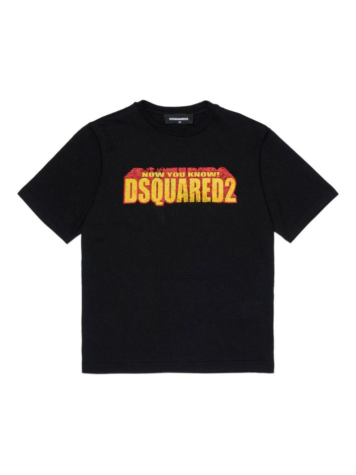 T-shirt nero per bambino DQ3167D0ACD DQ900 Dsquared2 Kids 