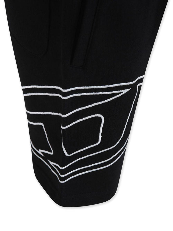 Black Bermuda shorts for boys with logo