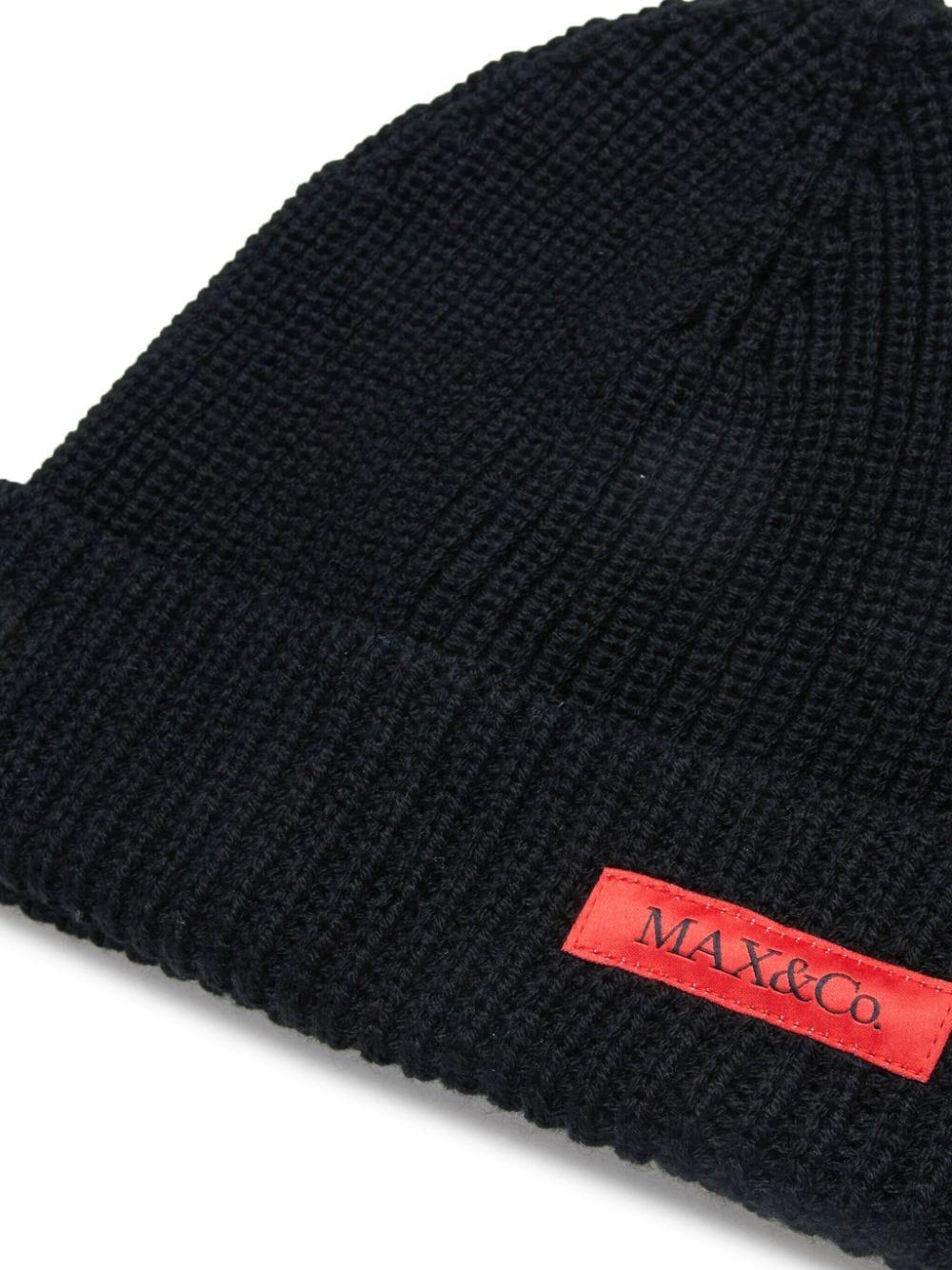 Cappello nero per bambina con logo