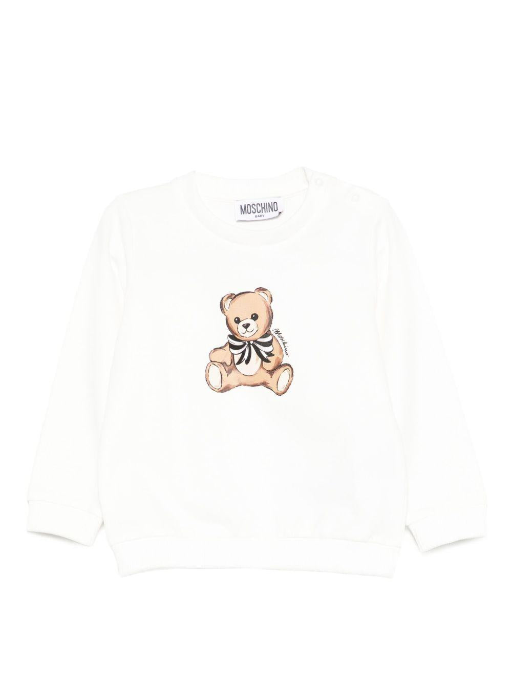 T-shirt bianco per neonato MDF034LDA16 10063 Moschino Kids 