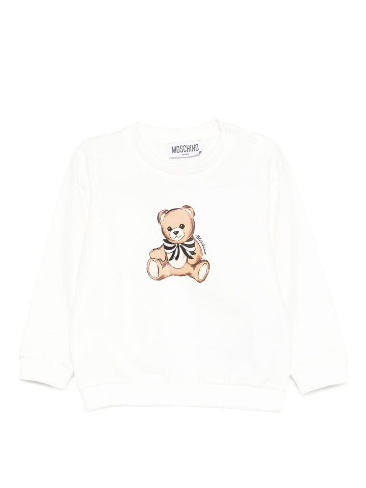 T-shirt bianco per neonato MDF034LDA16 10063 Moschino Kids 