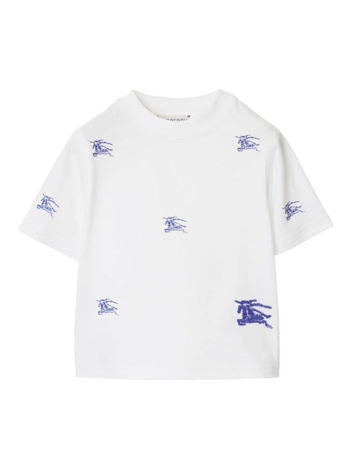 T-shirt unisex in cotone bianca 8093926 A1464 Burberry Kids 