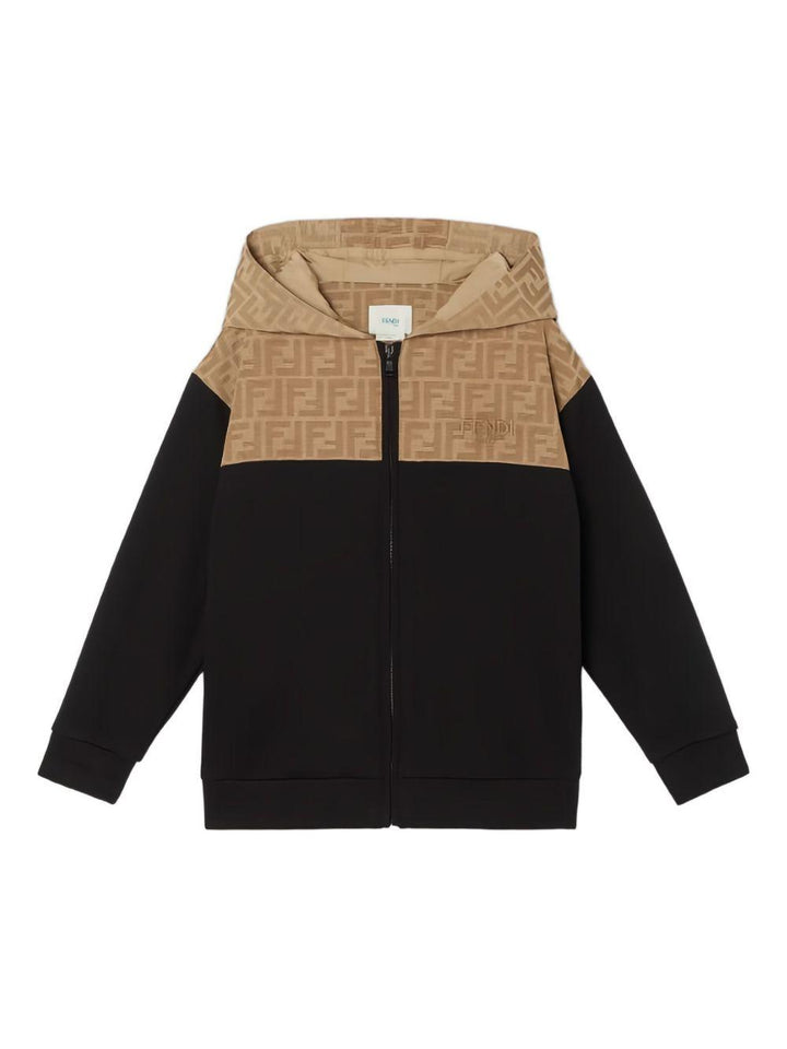 Felpa nera/beige per bambino JUH1065V0 F13IV Fendi Kids 
