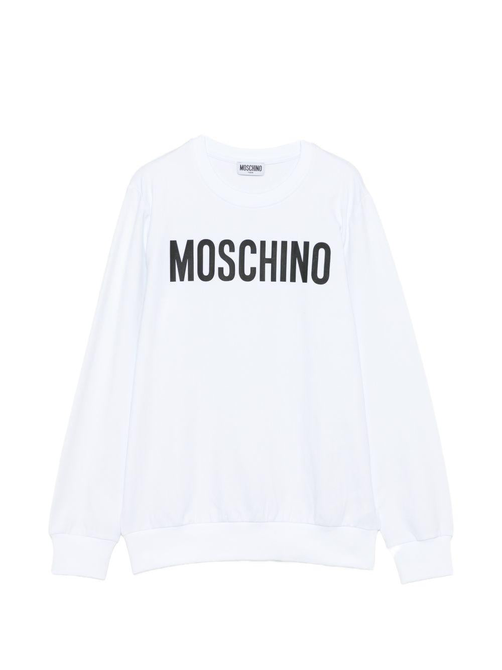Felpa bianca per bambino HUF09YLDA11 10101 Moschino Kids 