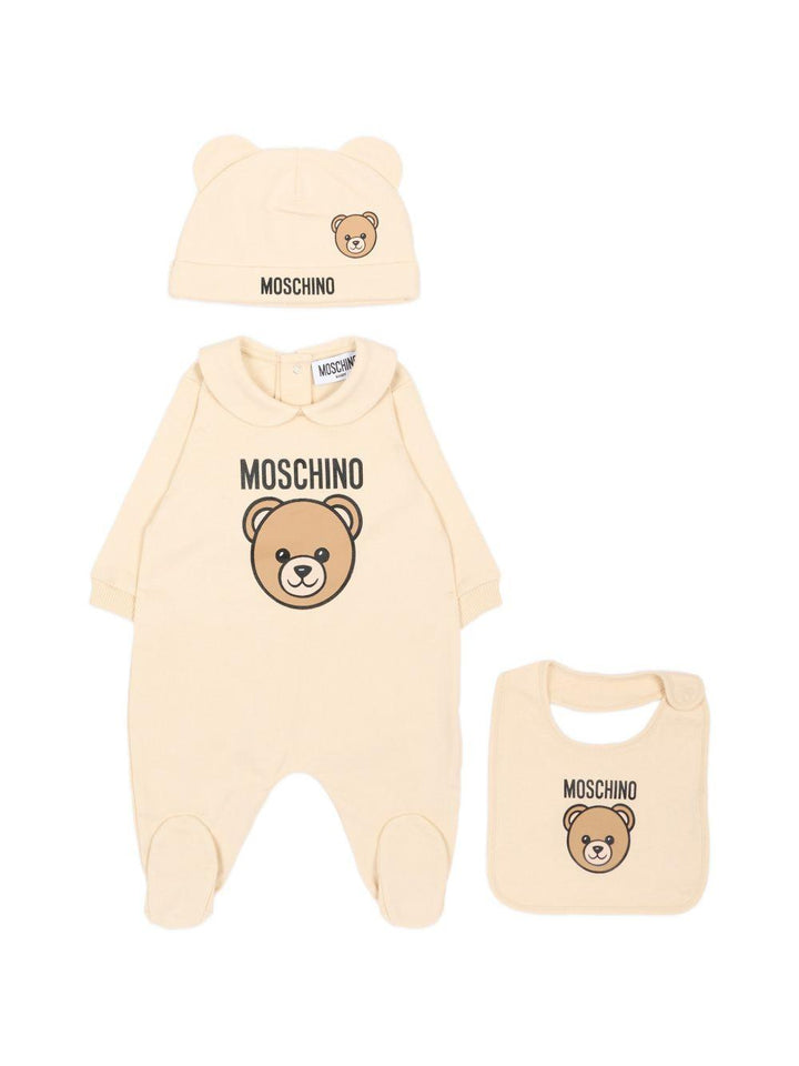 Kit tutina beige per neonato MUY09PLCA40 20404 Moschino Kids 