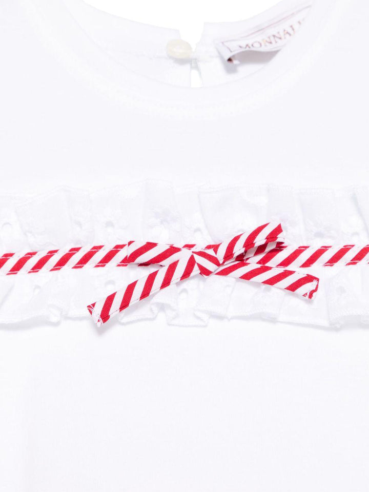 Abito bianco/rosso per neonata