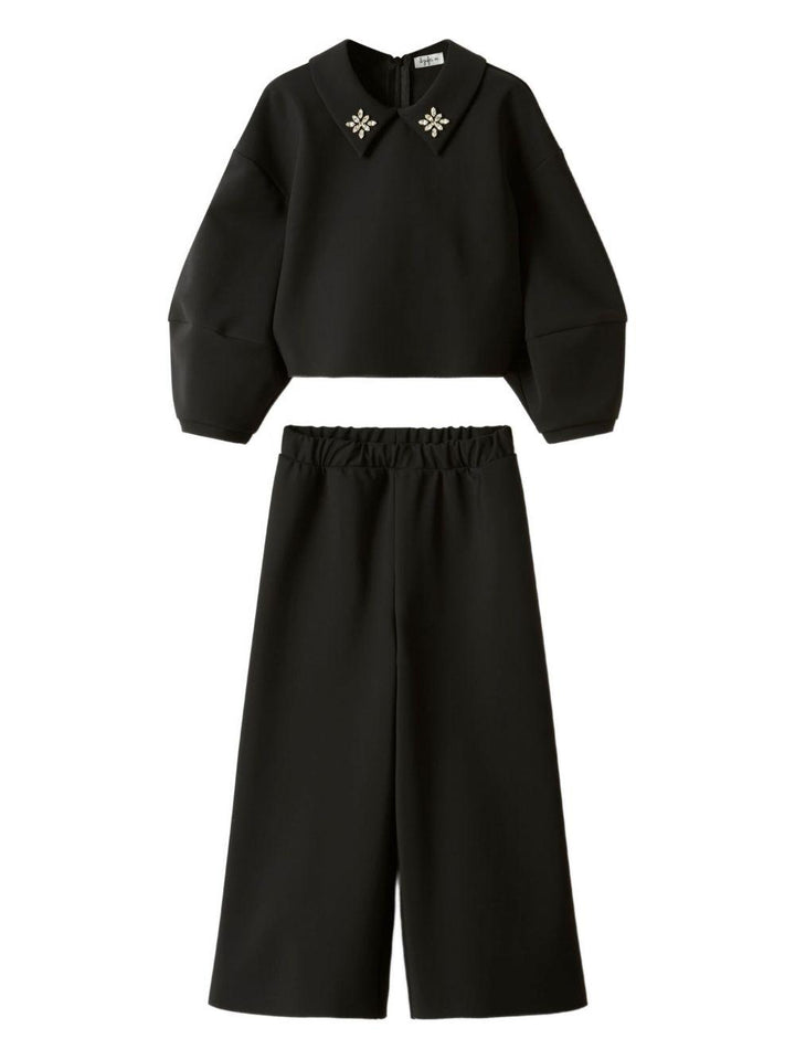Completo nero per bambina A25GDF0001N0057 099 Il Gufo 