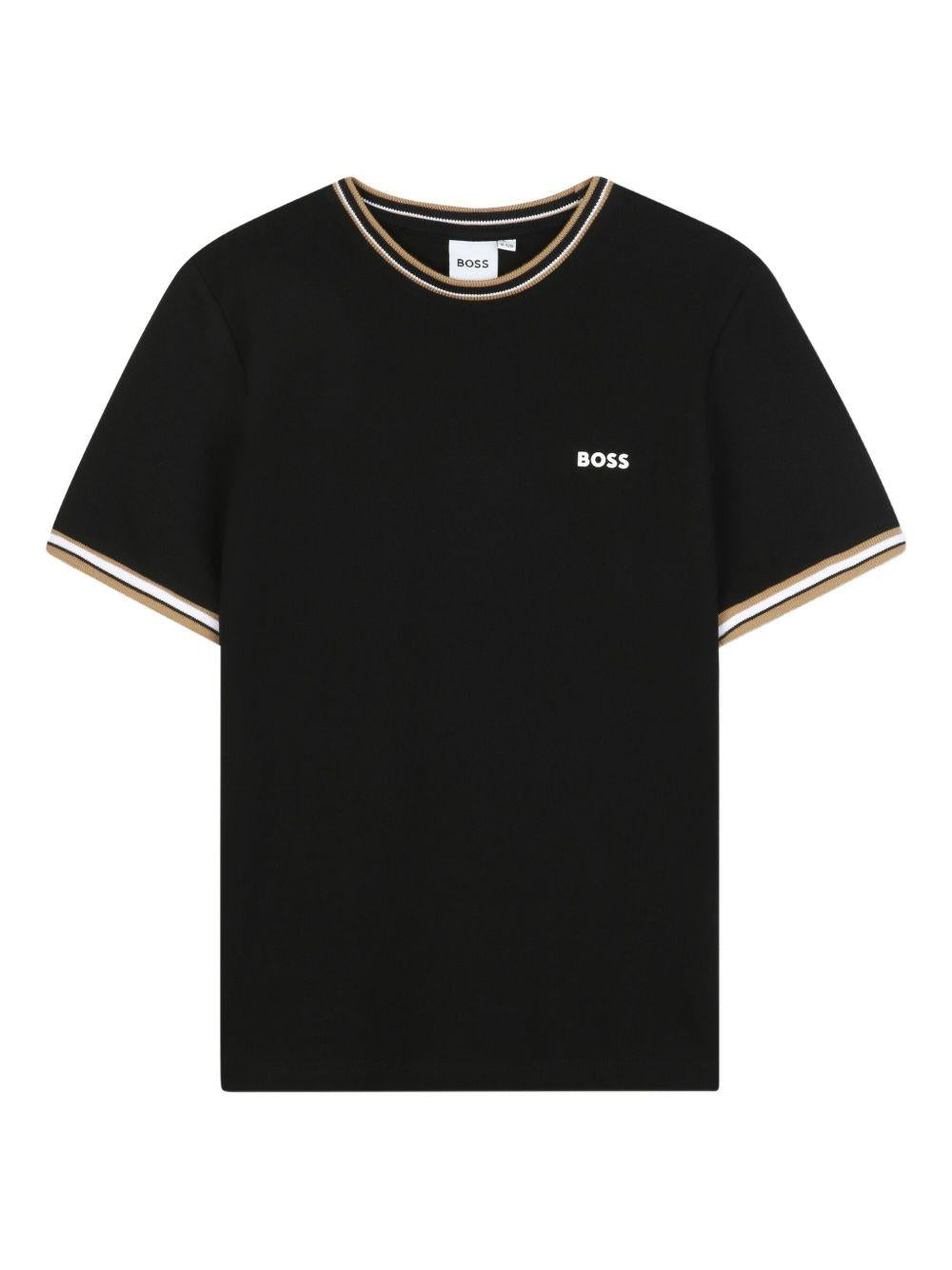 T-shirt nera per bambino J52368 09B Boss Kids 