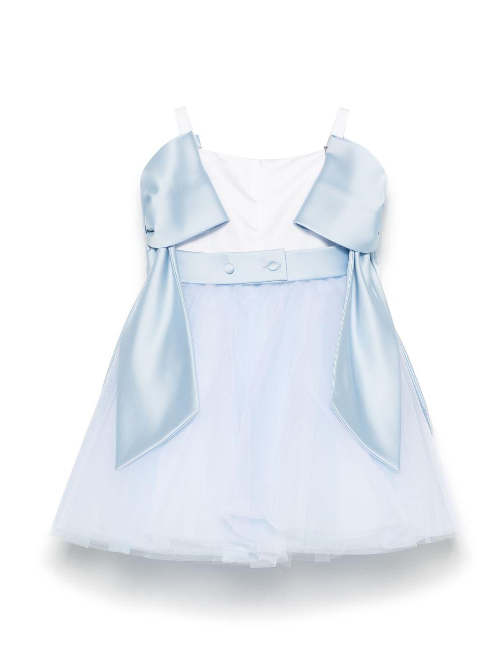 Abito bianco/azzurro per bambina