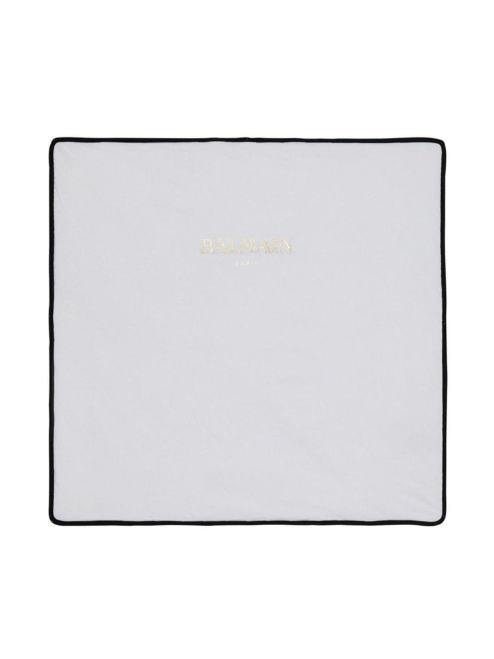 Coperta bianco/oro per neonato di Balmain Kids